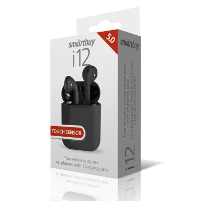 Внутриканальная TWS Bluetooth-гарнитура i12, Smartbuy, черная
