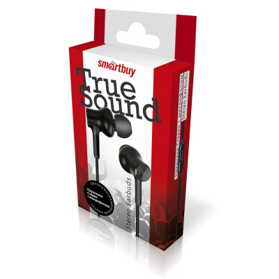 Внутриканальная гарнитура TRUE SOUND Smartbuy, черная